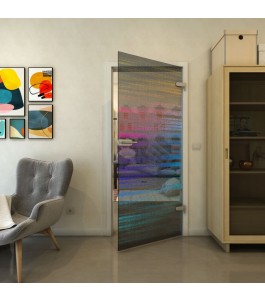 Ganzglastür - Fineprint Model 019 Verlauf auf Grauglas