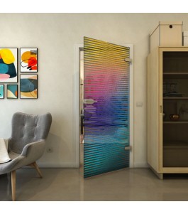 Ganzglastür - Fineprint Model 022 Verlauf auf Grauglas