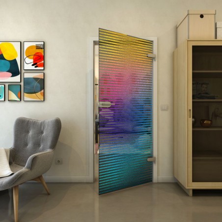 Ganzglastür - Fineprint Model 022 Verlauf auf Grauglas