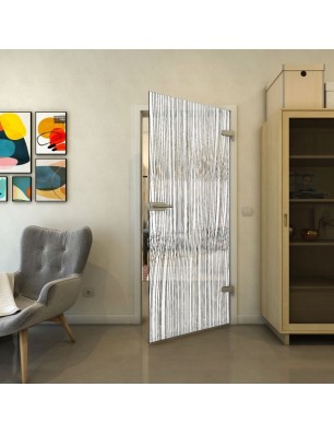 Ganzglastür - Fineprint Model 032 Weiss auf Grauglas