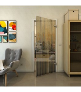 Ganzglastür - Fineprint Model 052 Gold auf Grauglas