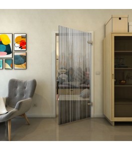 Ganzglastür - Fineprint Model 052 Weiss auf Grauglas