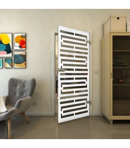 Ganzglastür - Fineprint Model 153 Weiss auf Grauglas