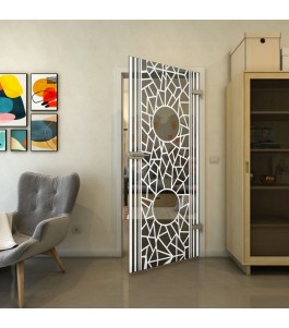 Ganzglastür - Fineprint Model 154 Weiss auf Grauglas