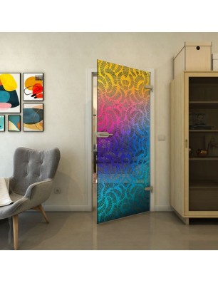 Ganzglastür - Fineprint Model 164 Verlauf auf Grauglas