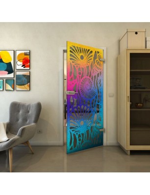 Ganzglastür - Fineprint Model 165 Verlauf auf Grauglas