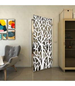 Ganzglastür - Fineprint Model 167 Weiss auf Grauglas