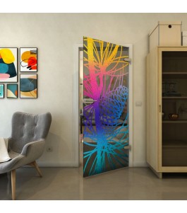 Ganzglastür - Fineprint Model 169 Verlauf auf Grauglas