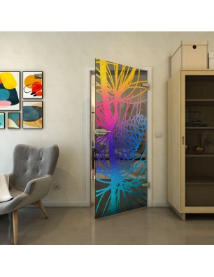 Ganzglastür - Fineprint Model 169 Verlauf auf Grauglas