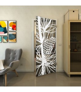 Ganzglastür - Fineprint Model 169 Weiss auf Grauglas