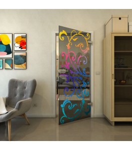 Ganzglastür - Fineprint Model 171 Verlauf auf Grauglas