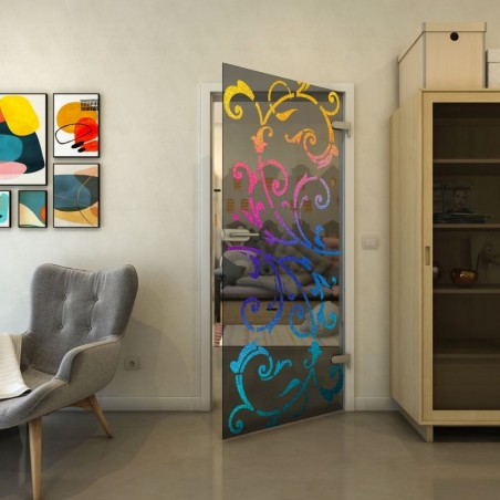 Ganzglastür - Fineprint Model 171 Verlauf auf Grauglas