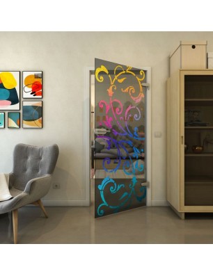 Ganzglastür - Fineprint Model 171 Verlauf auf Grauglas