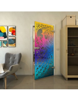 Ganzglastür - Fineprint Model 172 Verlauf auf Grauglas