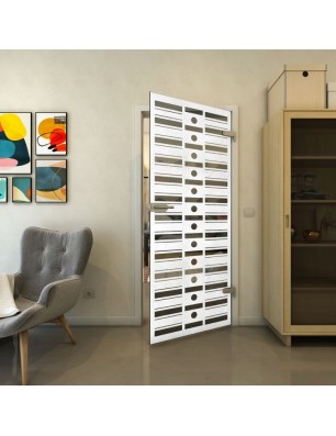 Ganzglastür - Fineprint Model 174 Weiss auf Grauglas