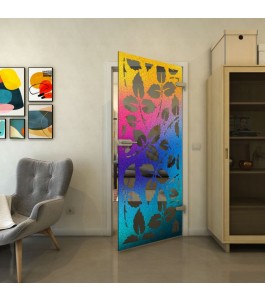 Ganzglastür - Fineprint Model 175 Verlauf auf Grauglas