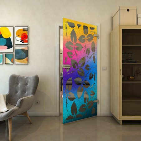 Ganzglastür - Fineprint Model 175 Verlauf auf Grauglas