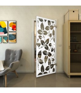 Ganzglastür - Fineprint Model 175 Weiss auf Grauglas