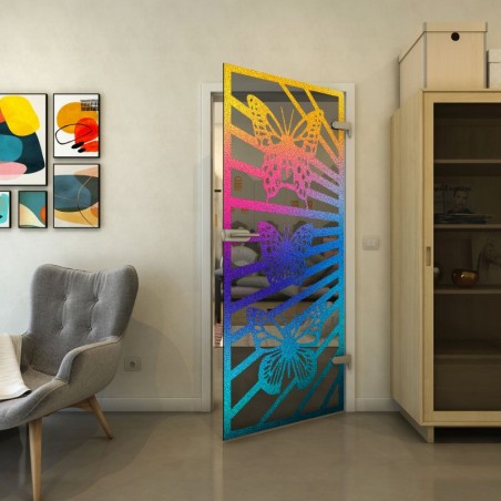 Ganzglastür - Fineprint Model 176 Verlauf auf Grauglas