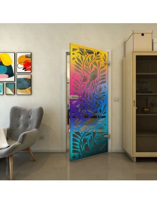 Ganzglastür - Fineprint Model 177 Verlauf auf Grauglas