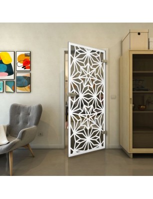 Ganzglastür - Fineprint Model 178 Weiss auf Grauglas