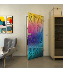 Ganzglastür - Fineprint Model 179 Verlauf auf Grauglas