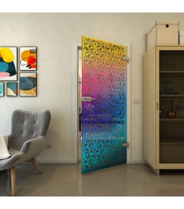 Ganzglastür - Fineprint Model 180 Verlauf auf Grauglas