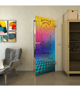 Ganzglastür - Fineprint Model 181 Verlauf auf Grauglas