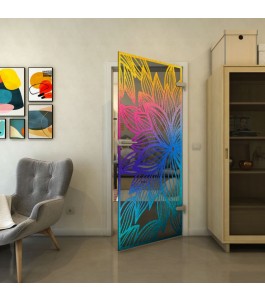 Ganzglastür - Fineprint Model 184 Verlauf auf Grauglas