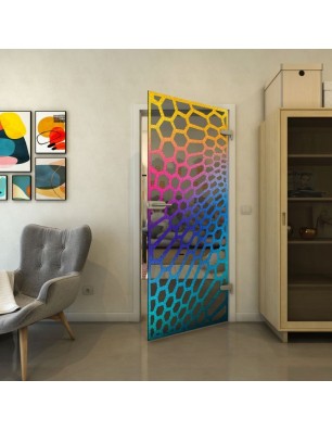 Ganzglastür - Fineprint Model 186 Verlauf auf Grauglas