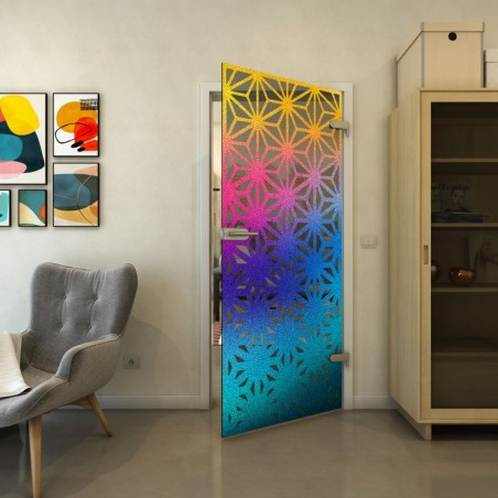 Ganzglastür - Fineprint Model 187 Verlauf auf Grauglas