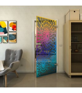 Ganzglastür - Fineprint Model 188 Verlauf auf Grauglas