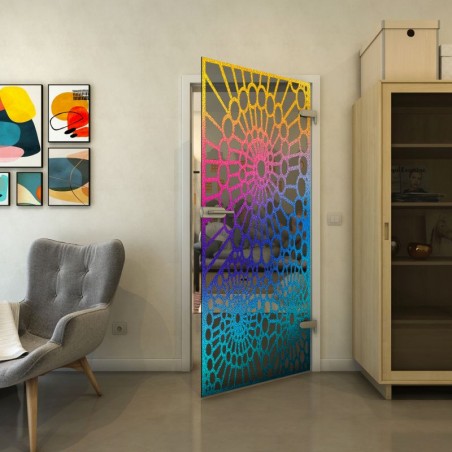 Ganzglastür - Fineprint Model 188 Verlauf auf Grauglas