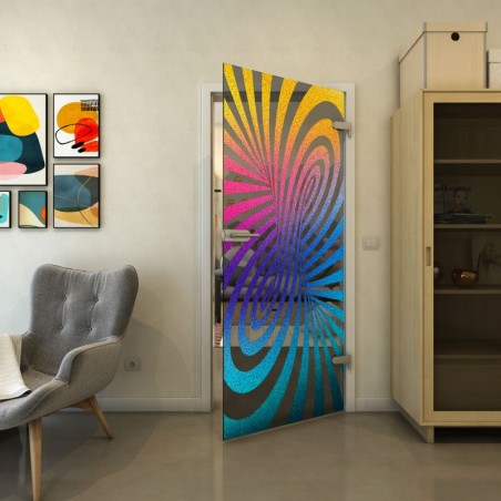 Ganzglastür - Fineprint Model 189 Verlauf auf Grauglas