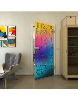 Ganzglastür - Fineprint Model 190 Verlauf auf Grauglas