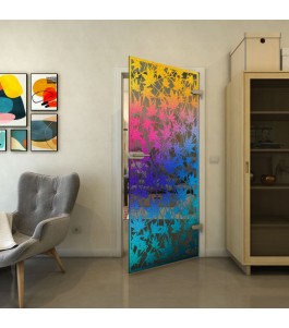 Ganzglastür - Fineprint Model 192 Verlauf auf Grauglas