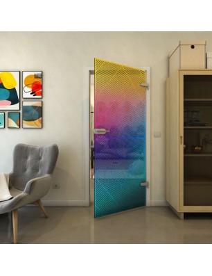 Ganzglastür - Fineprint Model 194 Verlauf auf Grauglas