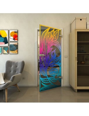 Ganzglastür - Fineprint Model 196 Verlauf auf Grauglas