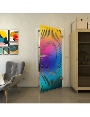 Ganzglastür - Fineprint Model 197 Verlauf auf Grauglas