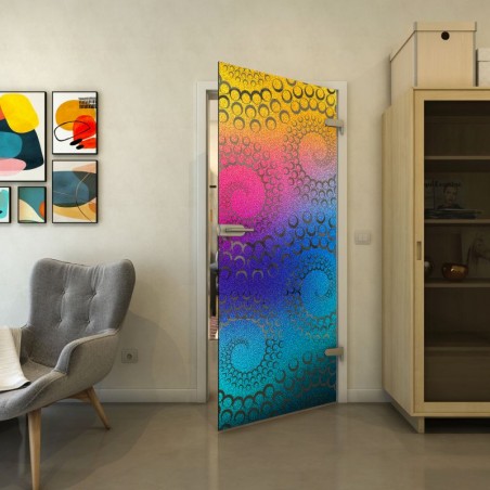 Ganzglastür - Fineprint Model 198 Verlauf auf Grauglas