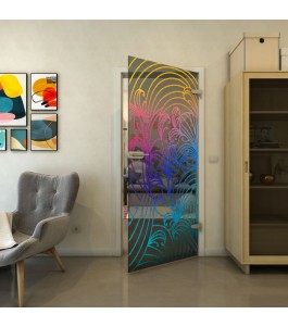 Ganzglastür - Fineprint Model 200 Verlauf auf Grauglas