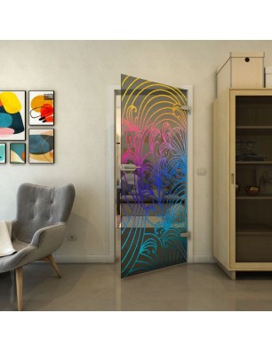 Ganzglastür - Fineprint Model 200 Verlauf auf Grauglas