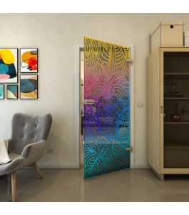 Ganzglastür - Fineprint Model 201 Verlauf auf Grauglas