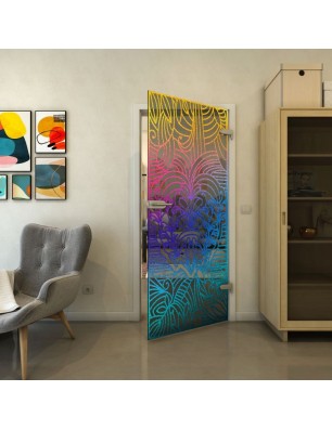 Ganzglastür - Fineprint Model 201 Verlauf auf Grauglas