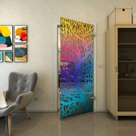 Ganzglastür - Fineprint Model 202 Verlauf auf Grauglas