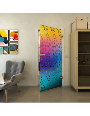 Ganzglastür - Fineprint Model 203 Verlauf auf Grauglas