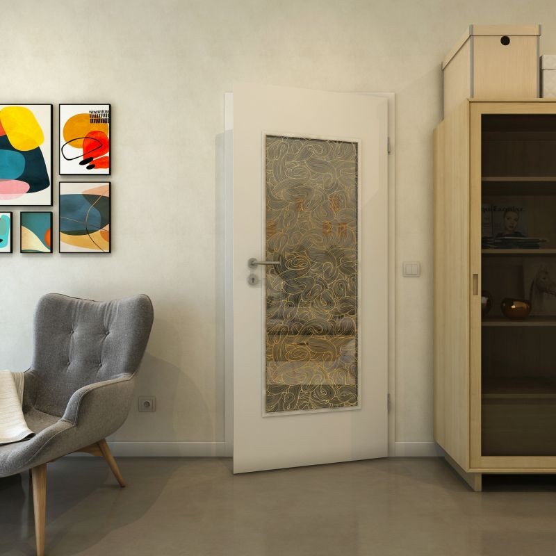 Lichtausschnitt - Fineprint Modell 021 Gold auf Grauglas Lichtausschnitt - Fineprint Modell 021 Gold auf Grauglas