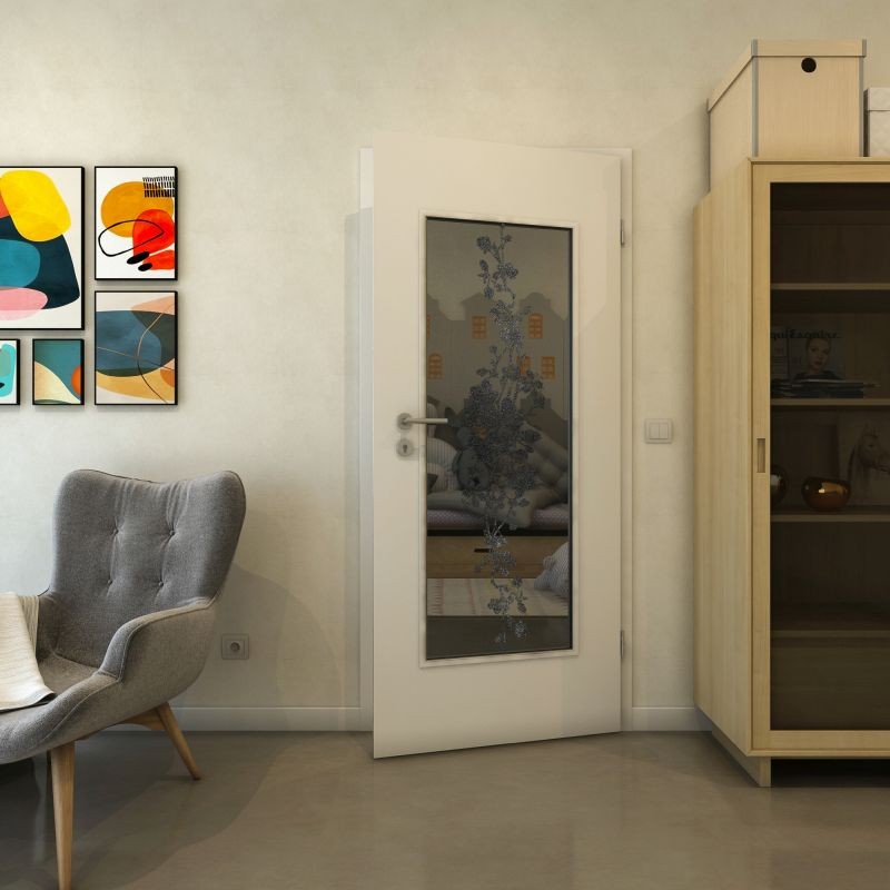 Lichtausschnitt - Fineprint Modell 085 Schwarz auf Grauglas Lichtausschnitt - Fineprint Modell 085 Schwarz auf Grauglas