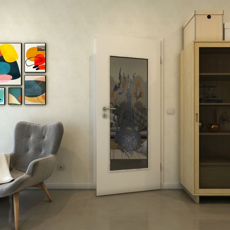 Lichtausschnitt - Fineprint Modell 114 Schwarz auf Grauglas