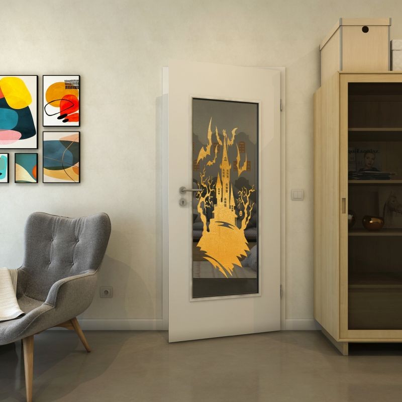 Lichtausschnitt - Fineprint Modell 114 Gold auf Grauglas Lichtausschnitt - Fineprint Modell 114 Gold auf Grauglas